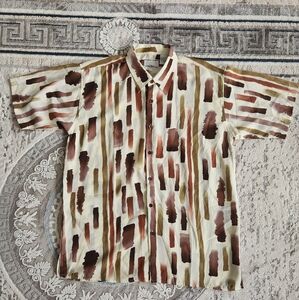 vtg 2000s button up shirt Sopranos style